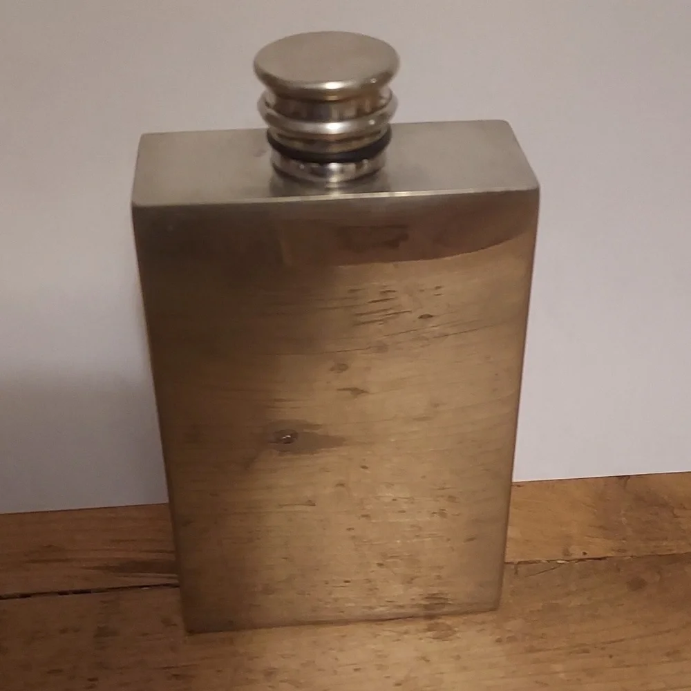 Vintage Nobleman Pewter Flask Sheffield England Barware Hipster